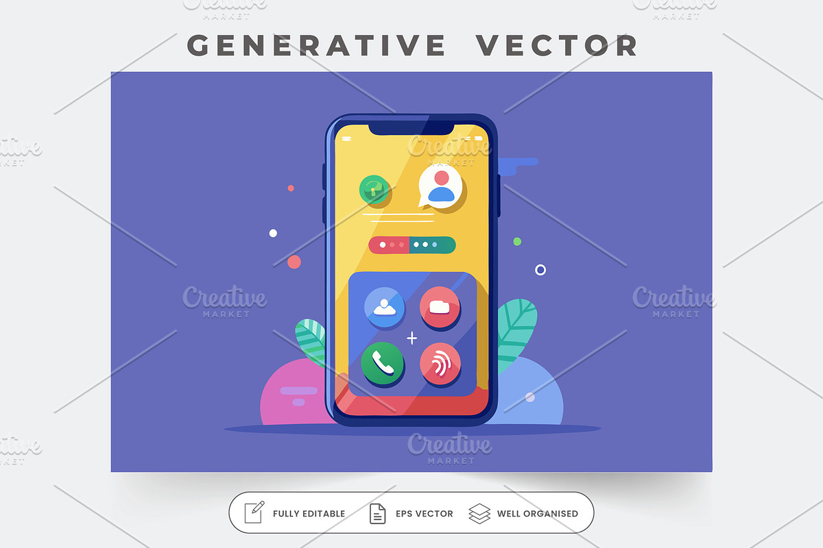Vibrant smartphone call interface di, a Graphic by Iftikhar Alam