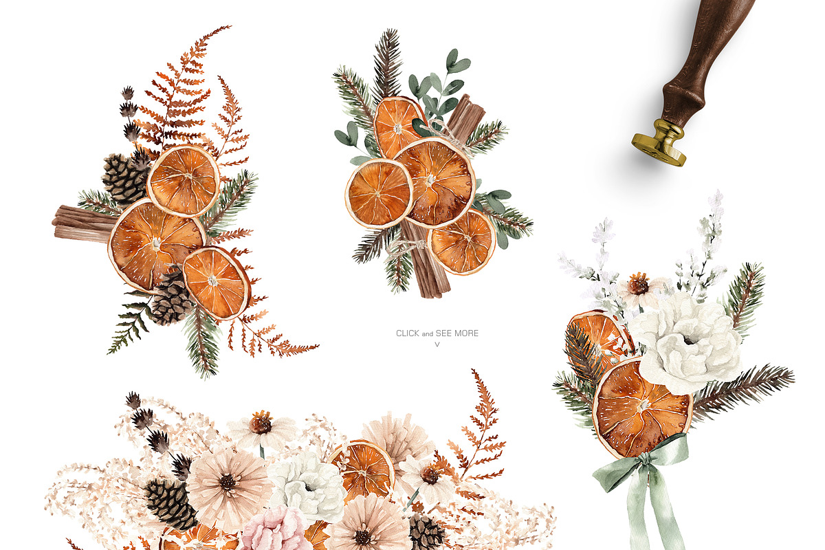 Watercolor flower - Winter Bohemian, an Illustration by Beigetime (Photo 5 of 13)