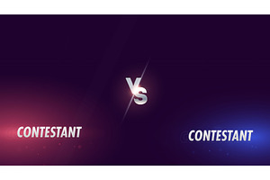 Versus screen. Vs battle headline