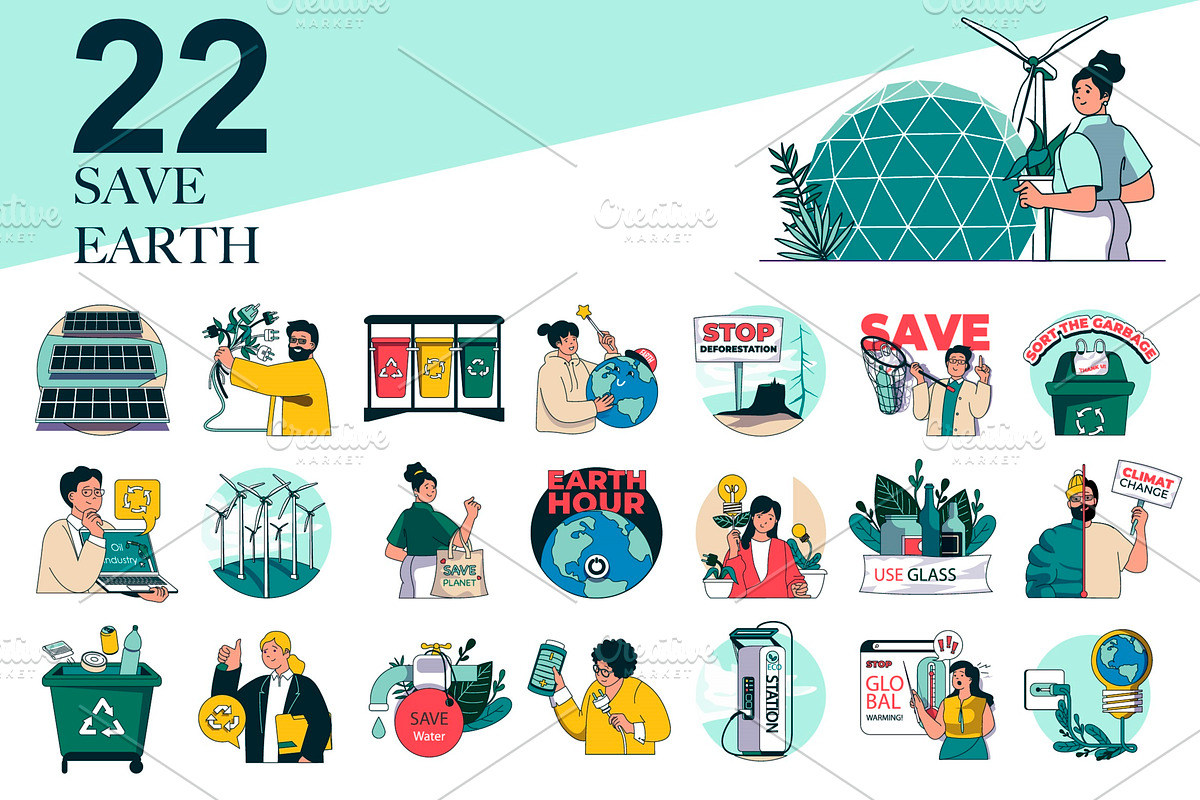 Save Earth Web Illustrations, a Templates & Theme by alexdndz