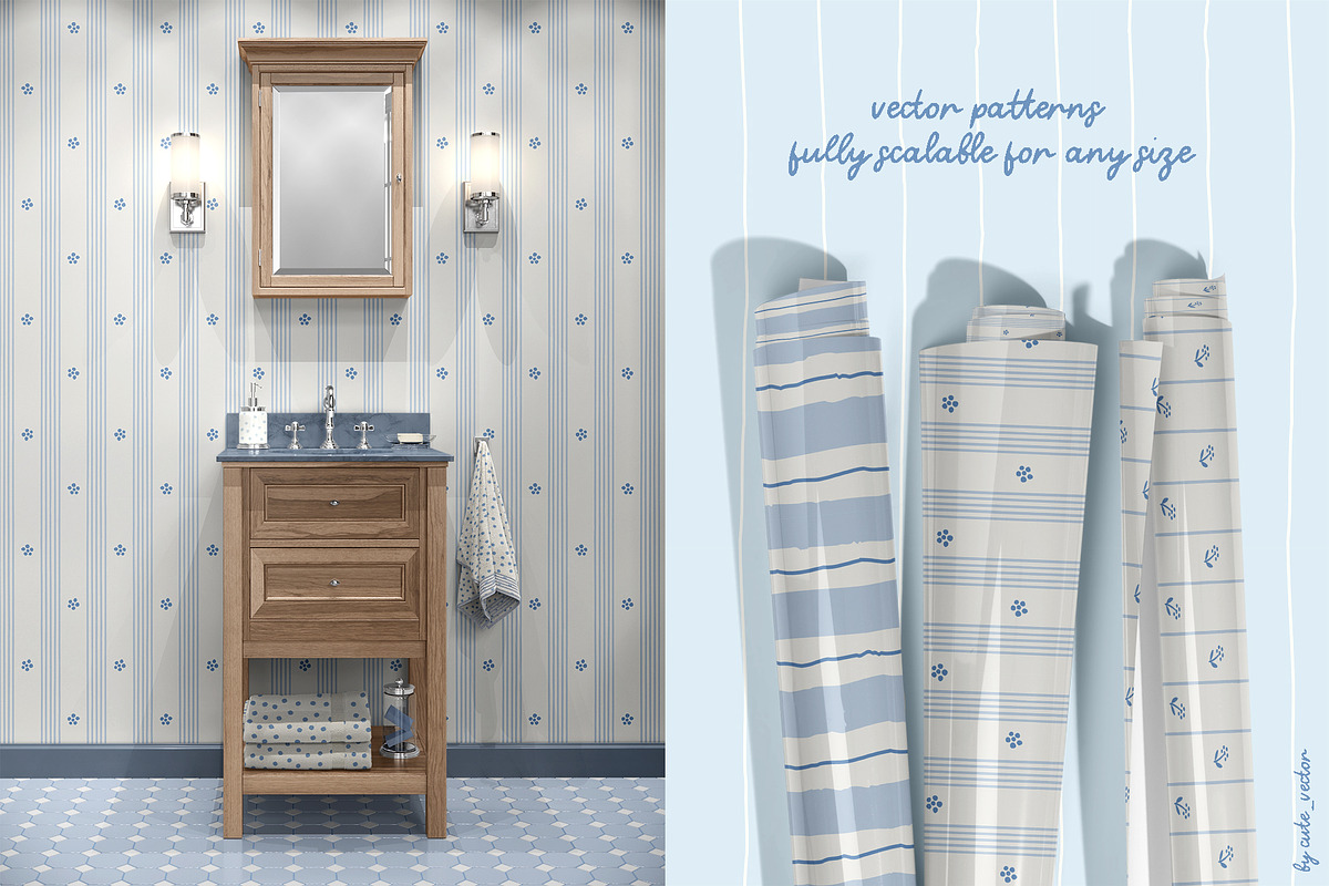 Cottage Dream seamless patterns set, a Pattern Graphic by Cute Atelier (Photo 9 of 10)