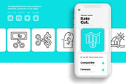 Rate Cut | 16 Thin Line Icons Set, an Outline Icon by Alex Blogoodf (Thumbnail 10 of 15)