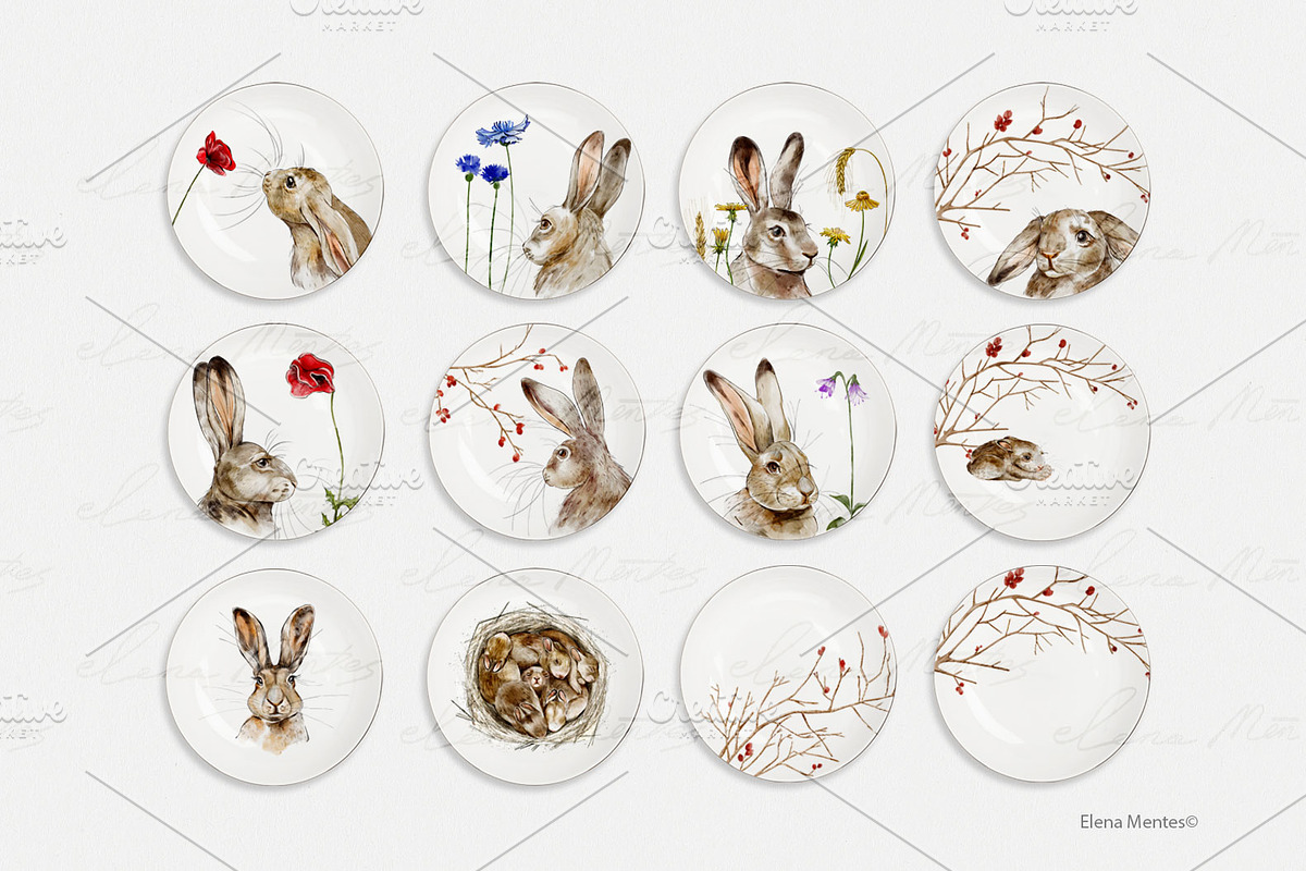 Springtime Rabbits - digital, an Animal Illustration by Elena Mentes (Photo 3 of 9)