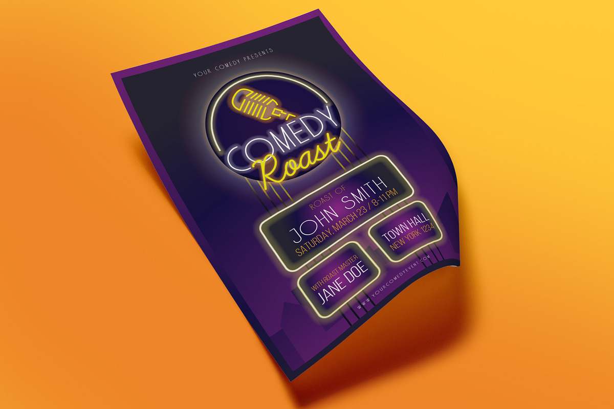Comedy Roast Flyer, a Flyer Template by Typollery (Photo 3 of 4)