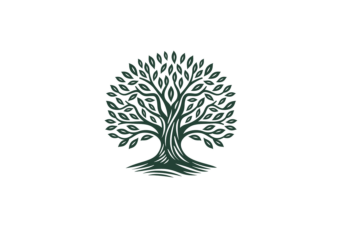 Vector Oak Tree With Roots Logo, a Branding & Logo Template by brandphant