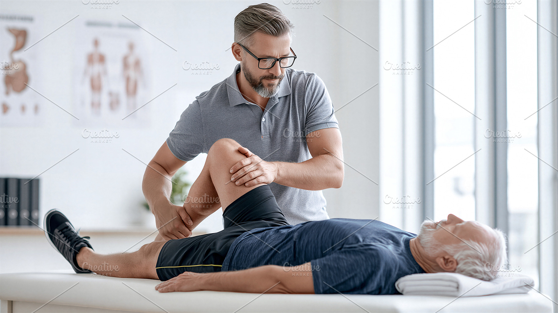 Physical therapy examination, a Health & Medical Photo by 7DesignLab