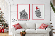 Owls Line Art Illustrations, an Animal Illustration by ilonitta (Thumbnail 6 of 9)