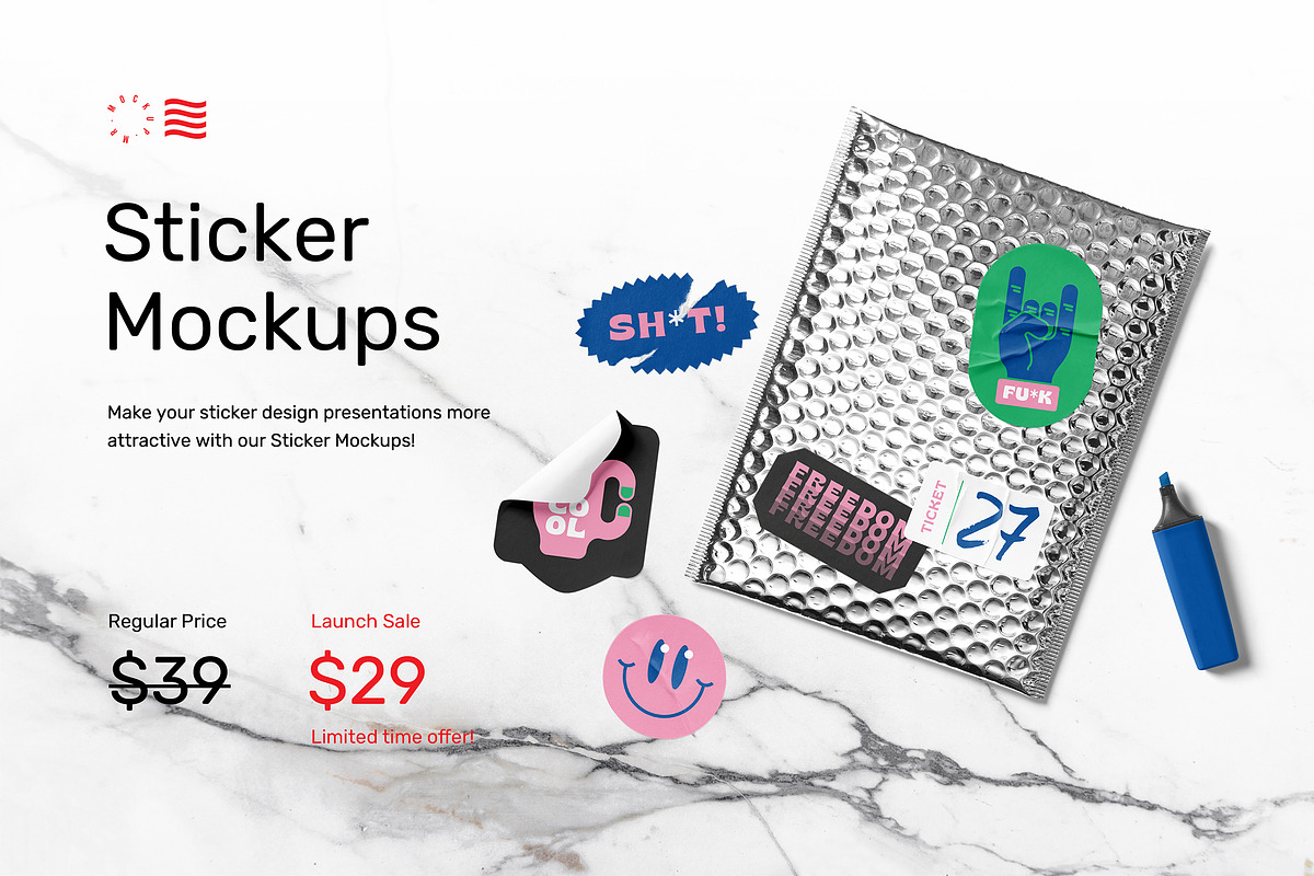 Sticker Mockups - Shape Generator, an Advertising Mockup by Mr.Mockup™ (Photo 2 of 10)