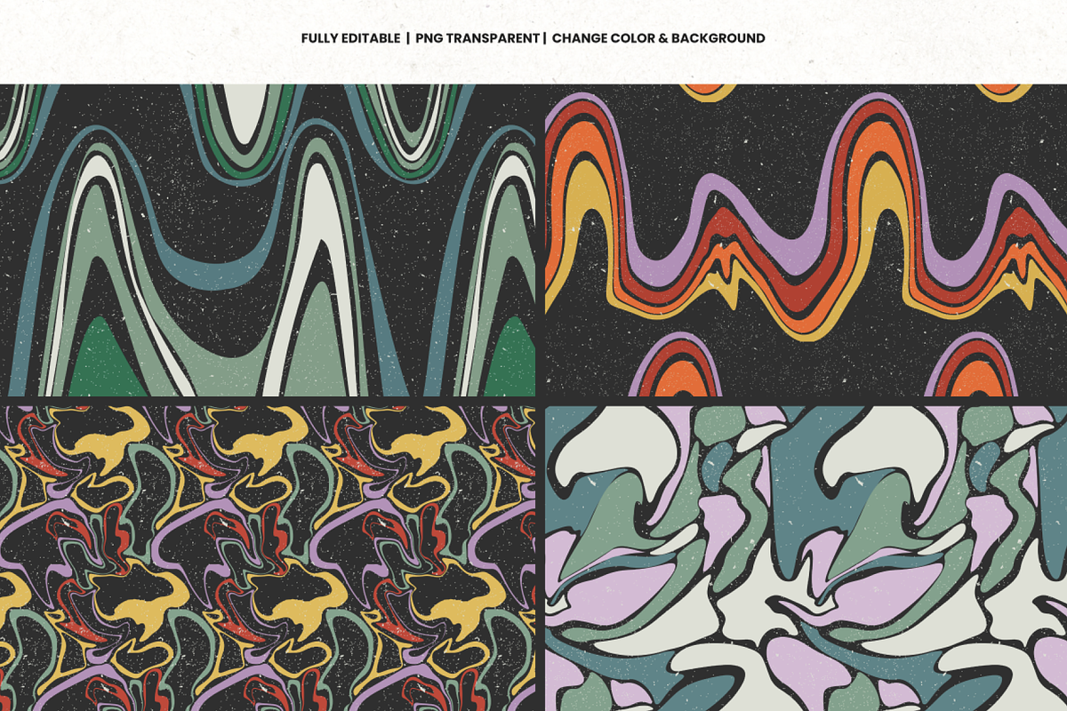 Groovy Retro Abstract Patterns, a Pattern Graphic by Promo Graphics (Photo 2 of 5)