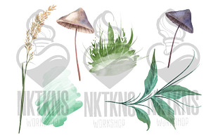 Cute Forest Elements Clipart.