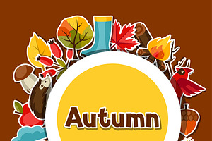 Backgrounds With Autumn Stickers.