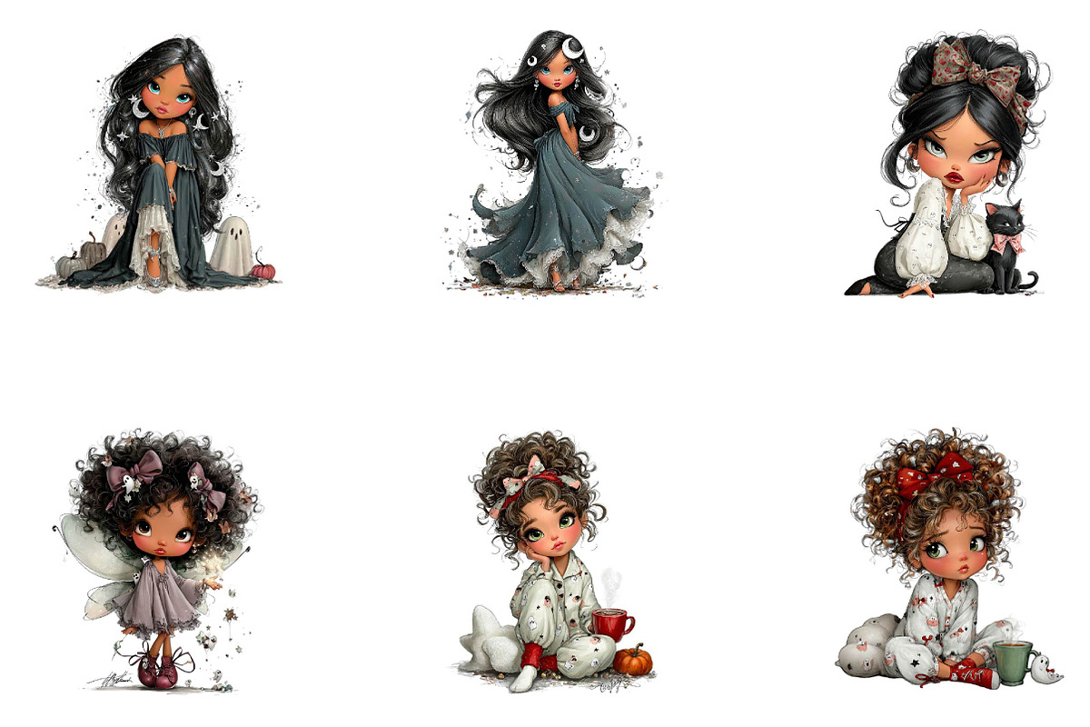 Coquette Halloween Ghost, a Seasonal Illustration by CreationArt (Photo 3 of 5)