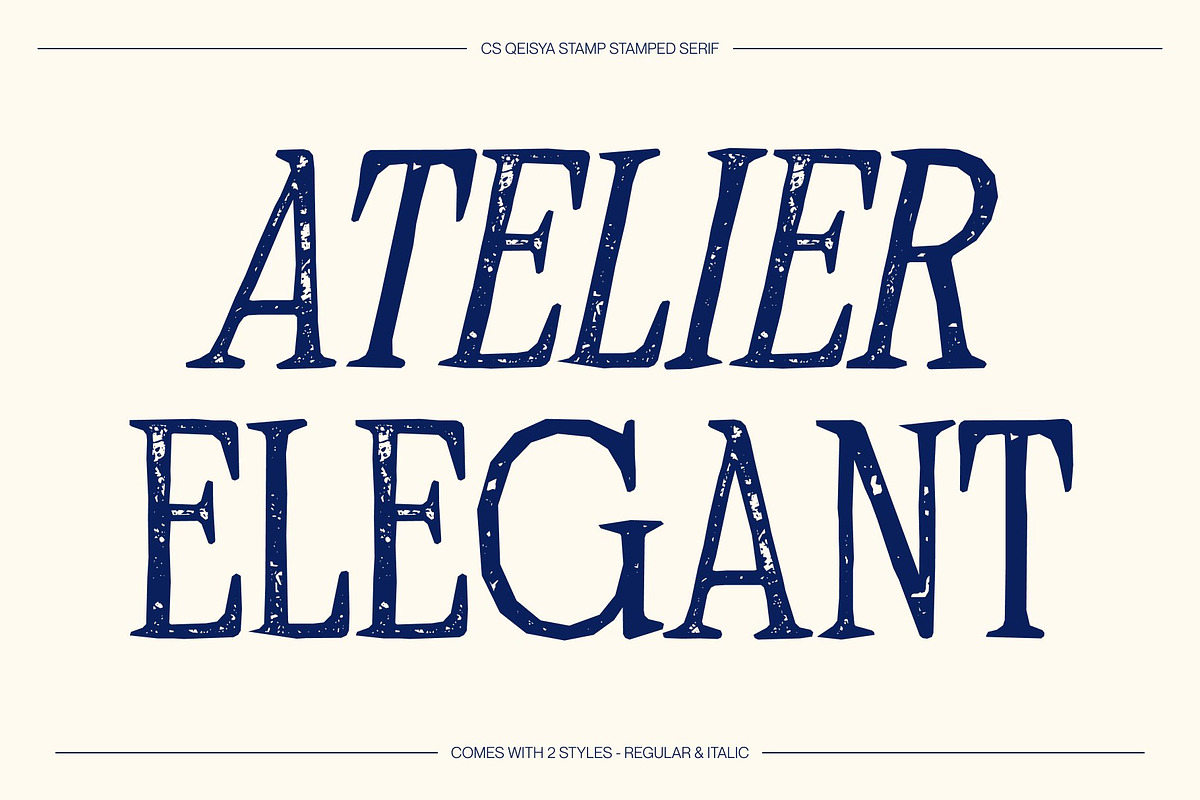 CS Qeisya Stamp, a Serif Font by Craft Supply Co. (Photo 3 of 8)