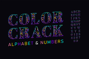Cracked Colorful Font Set