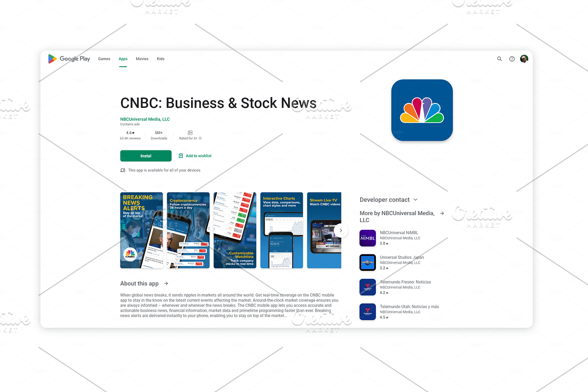 Google Play App Page Mockup XD, a Social Media Template by Dilshod Sobirov (Photo 2 of 2)