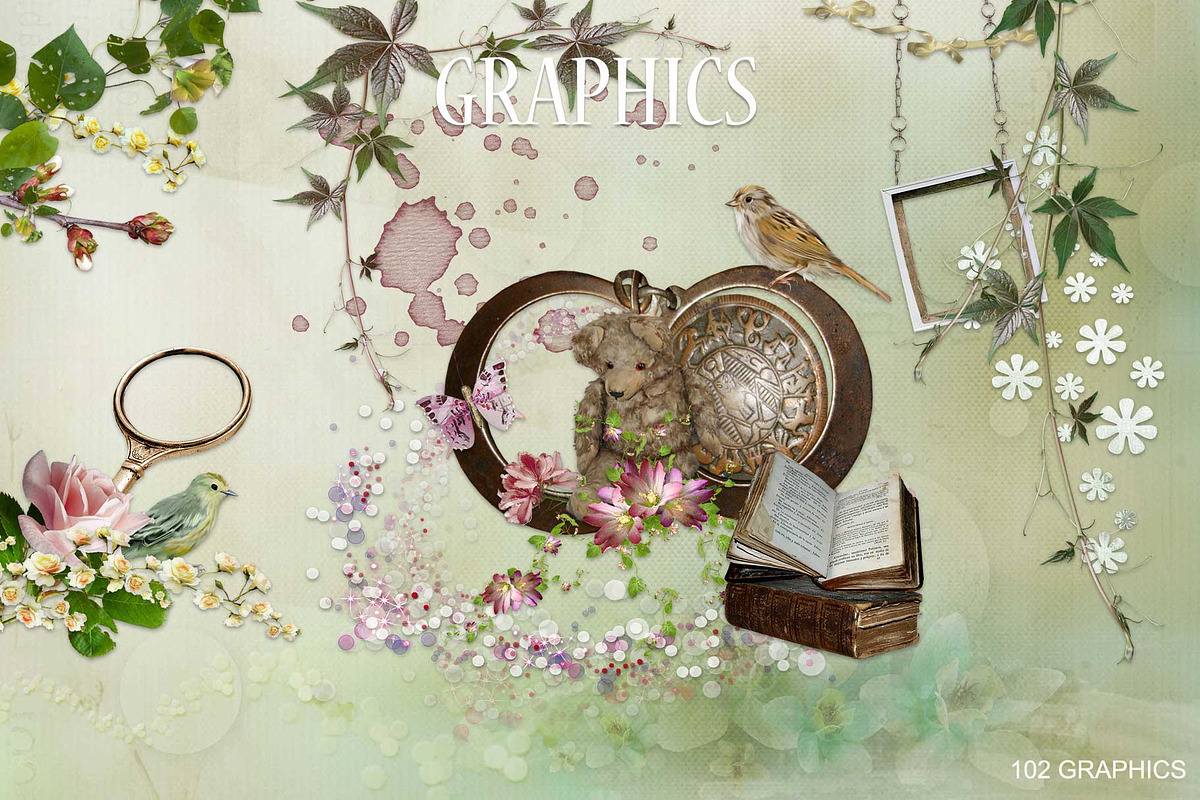 Vintage Rose Scrapbook Creator, an Illustration by Digidesignresort (Photo 4 of 6)