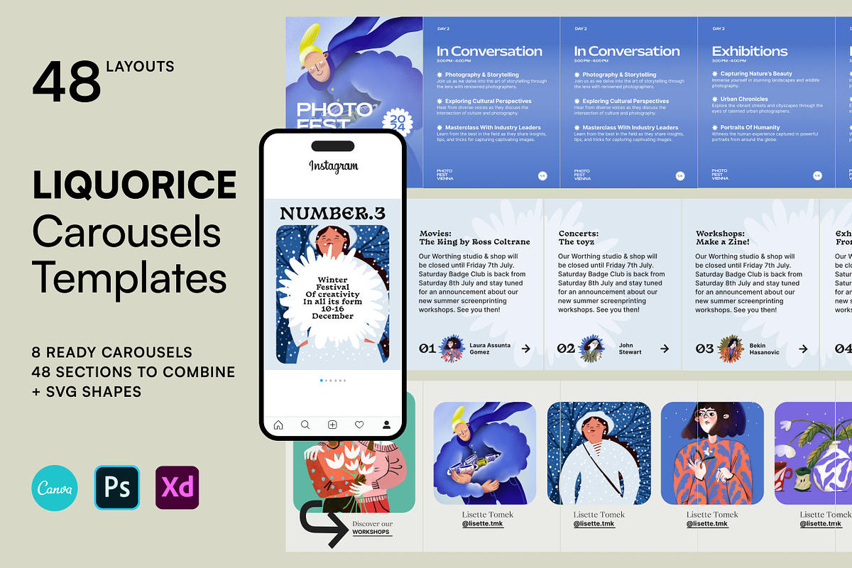 Liquorice Carousel Templates, a Social Media Template by Sparrow & Snow (Photo 1 of 7)