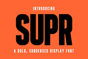 SUPR - Bold Condensed Display Font, a Sans Serif Font by BfredDesign (Thumbnail 1 of 6)