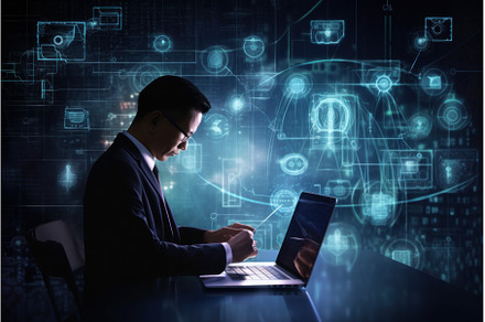 Cyber security network businessman, a Technology Photo by Ylivdesign
