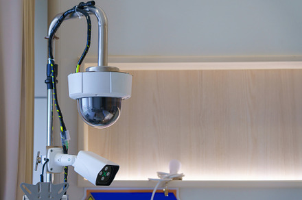 CCTV security camera inside the building for crime protect, a Technology Photo by Casanowe-studio