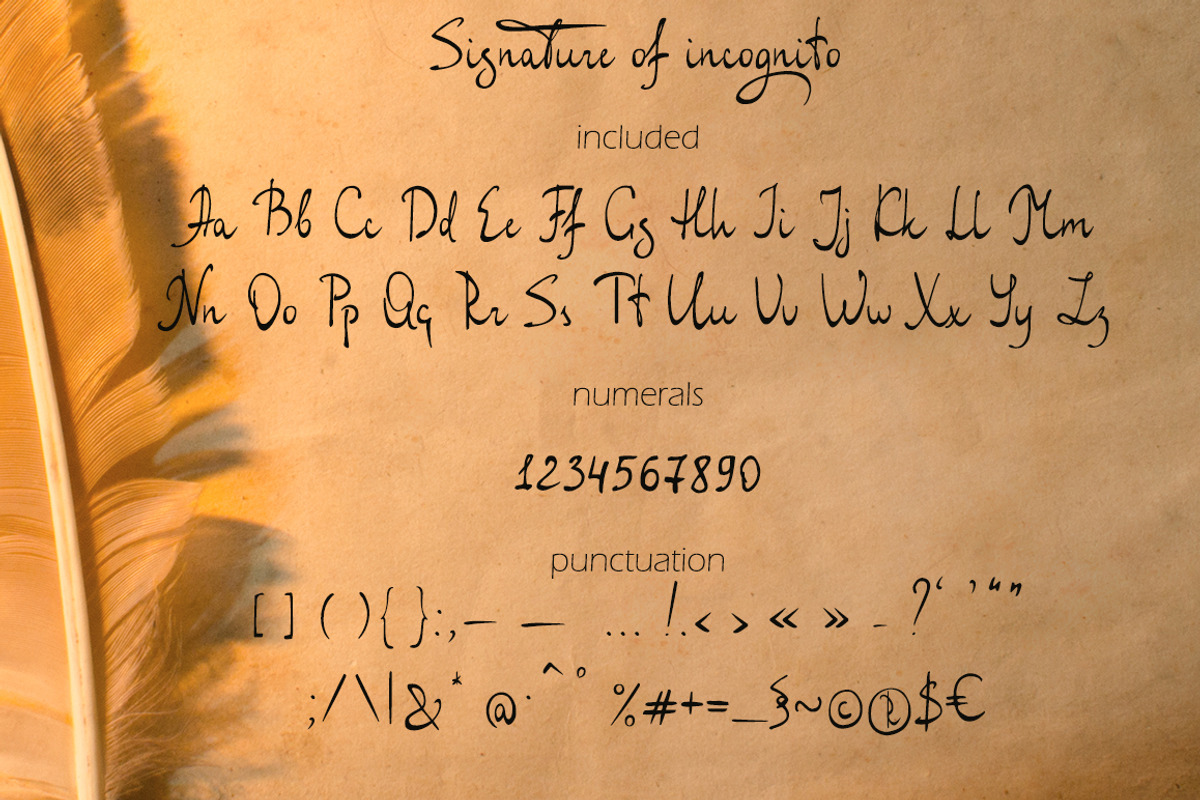 Signature of incognito (ttf, otf) preview 5