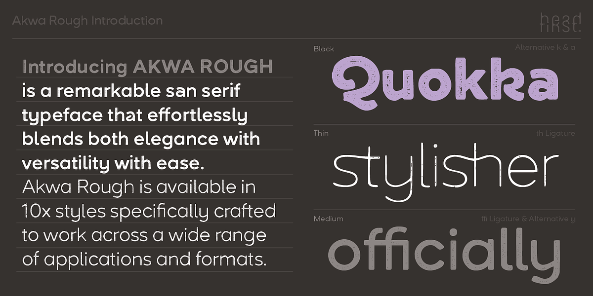 Akwa Rough, a Sans Serif Font by HeadFirst (Photo 2 of 17)