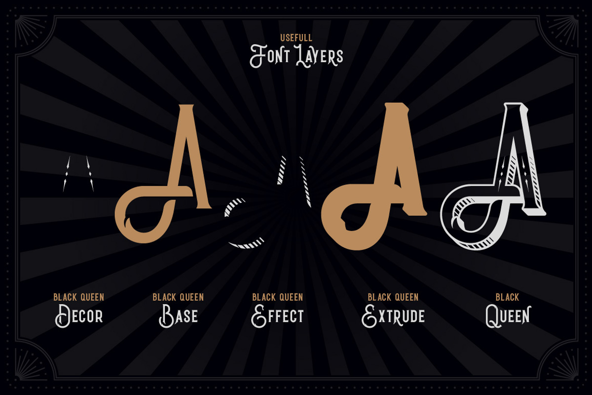 Black Queen font + bonus graphics, a Serif Font by Gleb Guralnyk (Photo 2 of 6)