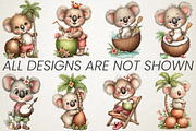 Quirky Koala Coconut Whimsical Summe, an Illustration by RobertsArt (Thumbnail 2 of 5)