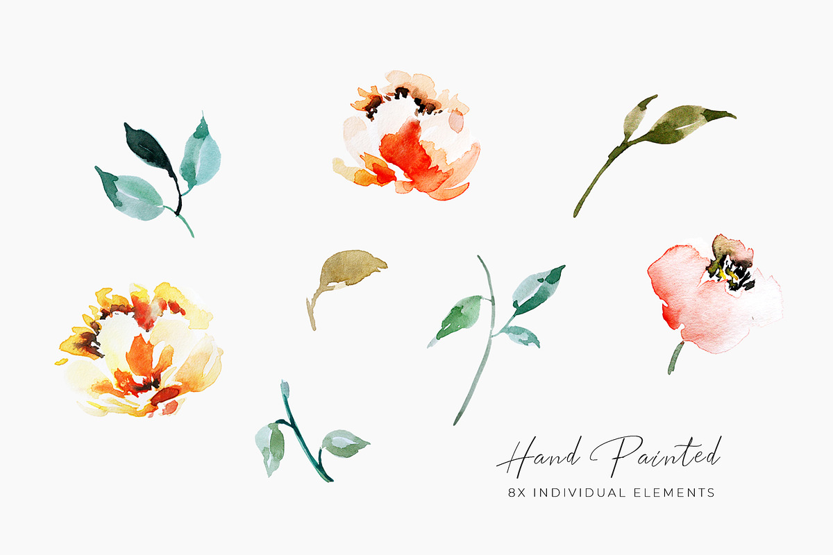 Hand Painted Watercolor Floral, an Illustration by WalaPalette (Photo 3 of 4)