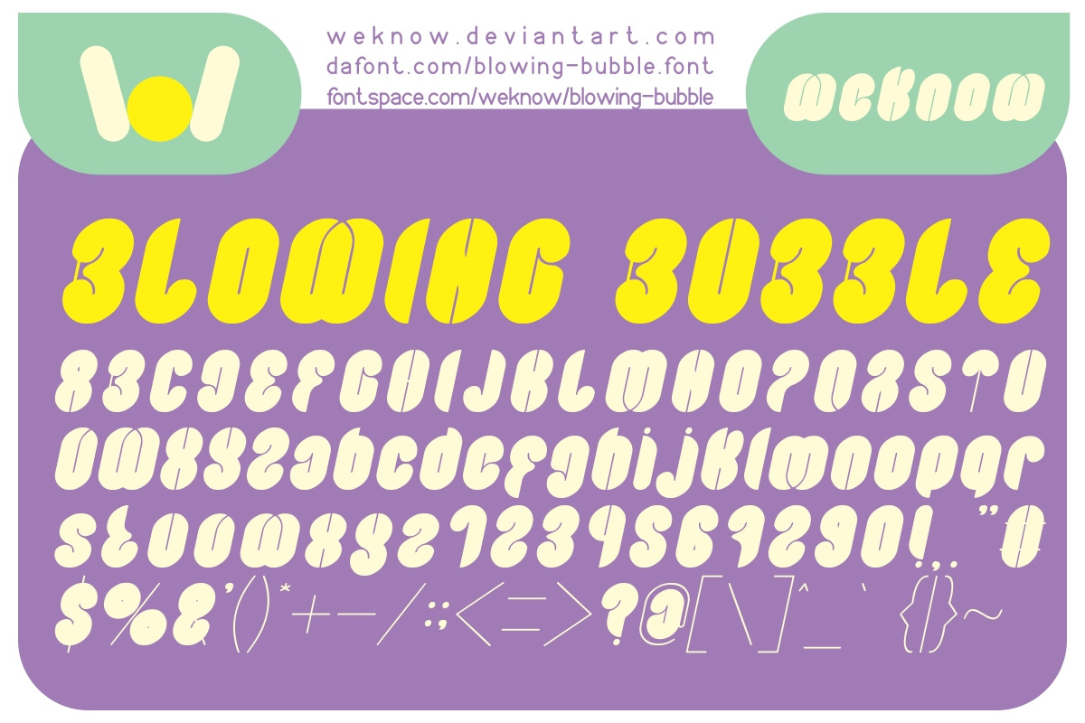 blowing bubble font preview 2