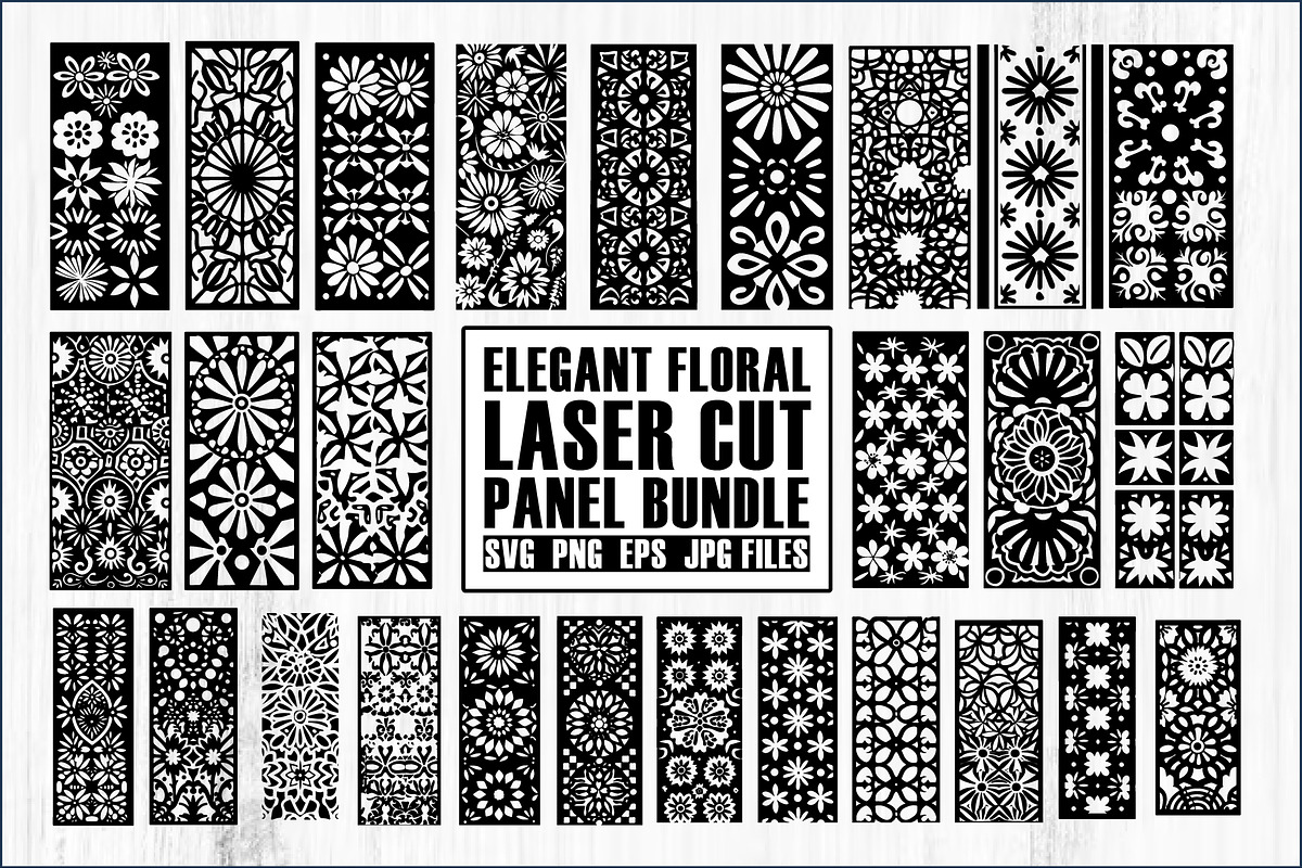 Elegant Floral Laser Cut Panel Bund, a Graphic by Creativeshirt (Photo 1 of 10)