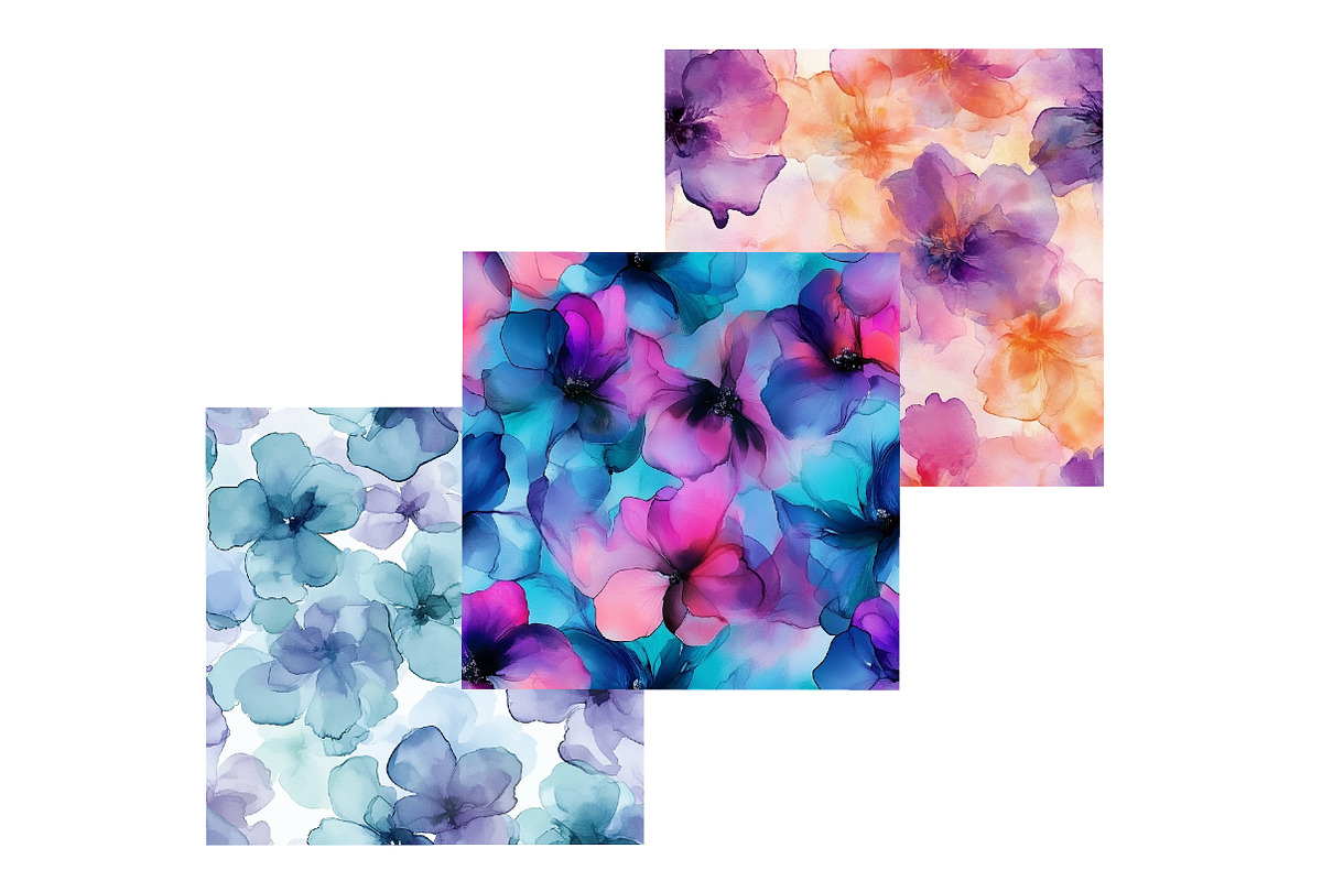 Floral Alcohol Ink Patterns, a Pattern Graphic by Design Market (Photo 4 of 4)