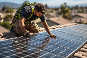 Solar Panel Installation Technician, a Photo by Pixeness Studio