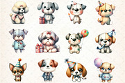 Funny Dog Birthday Clipart Set, an Animal Illustration by DreamCafeArt (Thumbnail 4 of 8)
