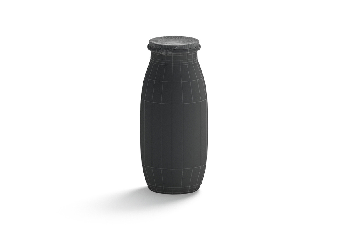 White Plastic Yogurt Bottle 3D Model, an Object 3D Model by rebrandy (Photo 7 of 9)