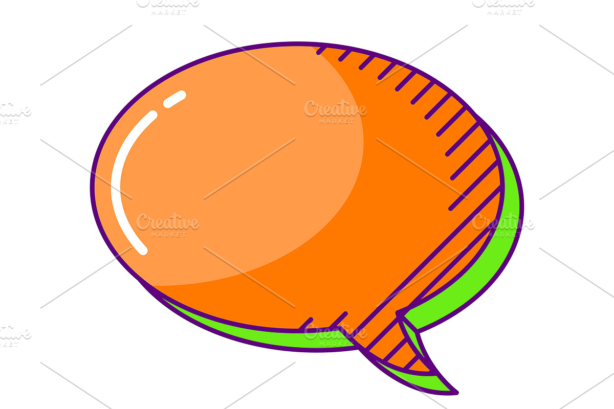 Speech bubble in line art style., a Decorative Illustration by incomible