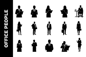 Office People Silhouette Collection, a Person Illustration by nandinigraphics