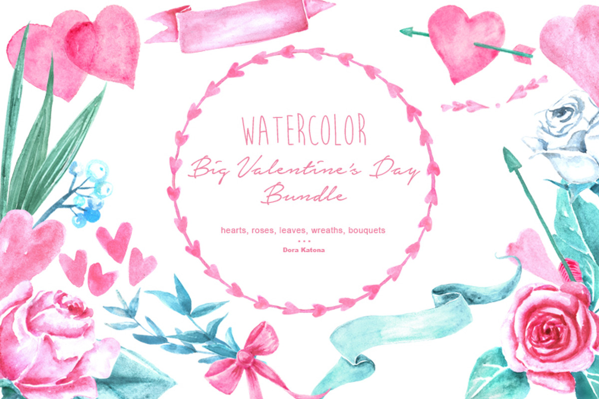 Big Valentine's Day Bundle, an Illustration by Dora Katona (Photo 1 of 5)