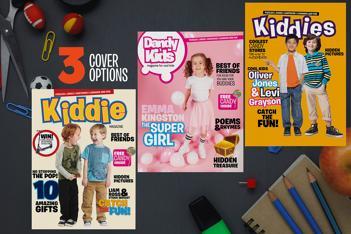 Kids Magazine Template, a Magazine Template by Red Cactus Creative (Photo 2 of 20)
