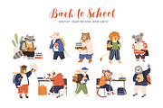 Back to school animals set, an Animal Illustration by Good Studio (Thumbnail 1 of 8)