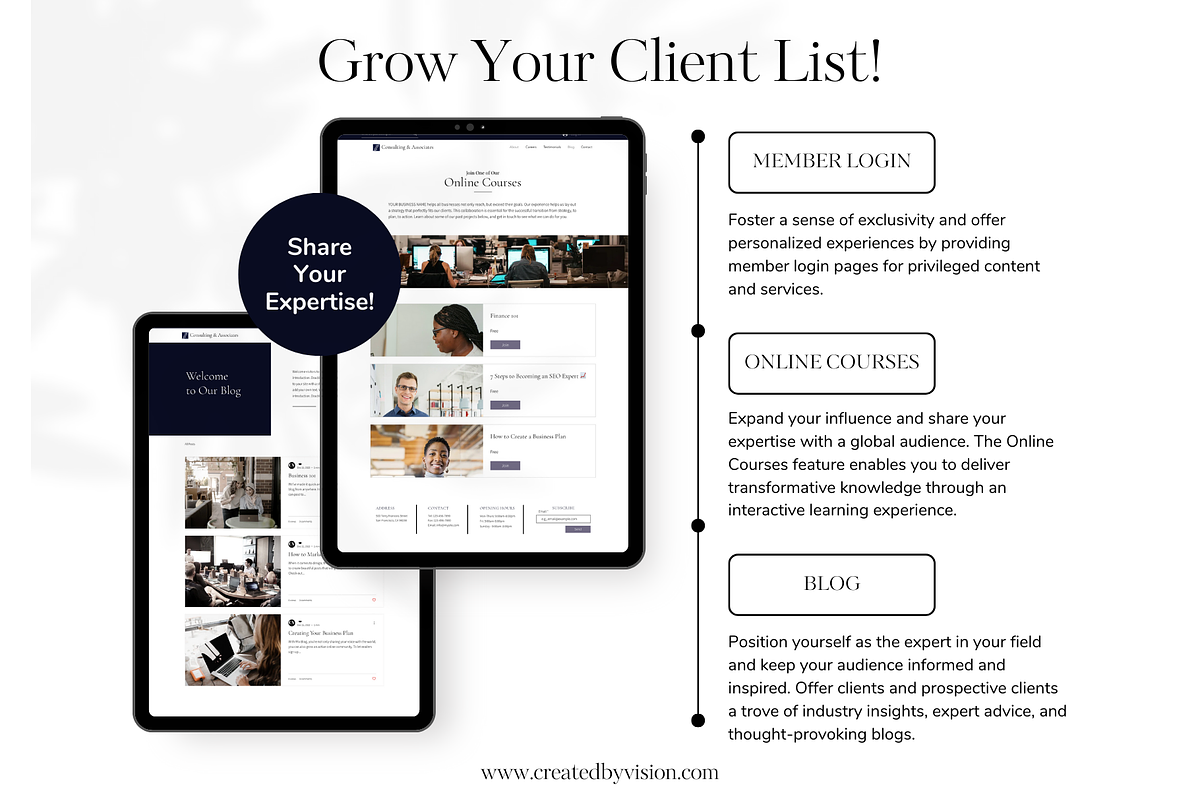 WIX Website Template for Consultants, a Wix Template by CreatedbyVision LLC (Photo 3 of 10)