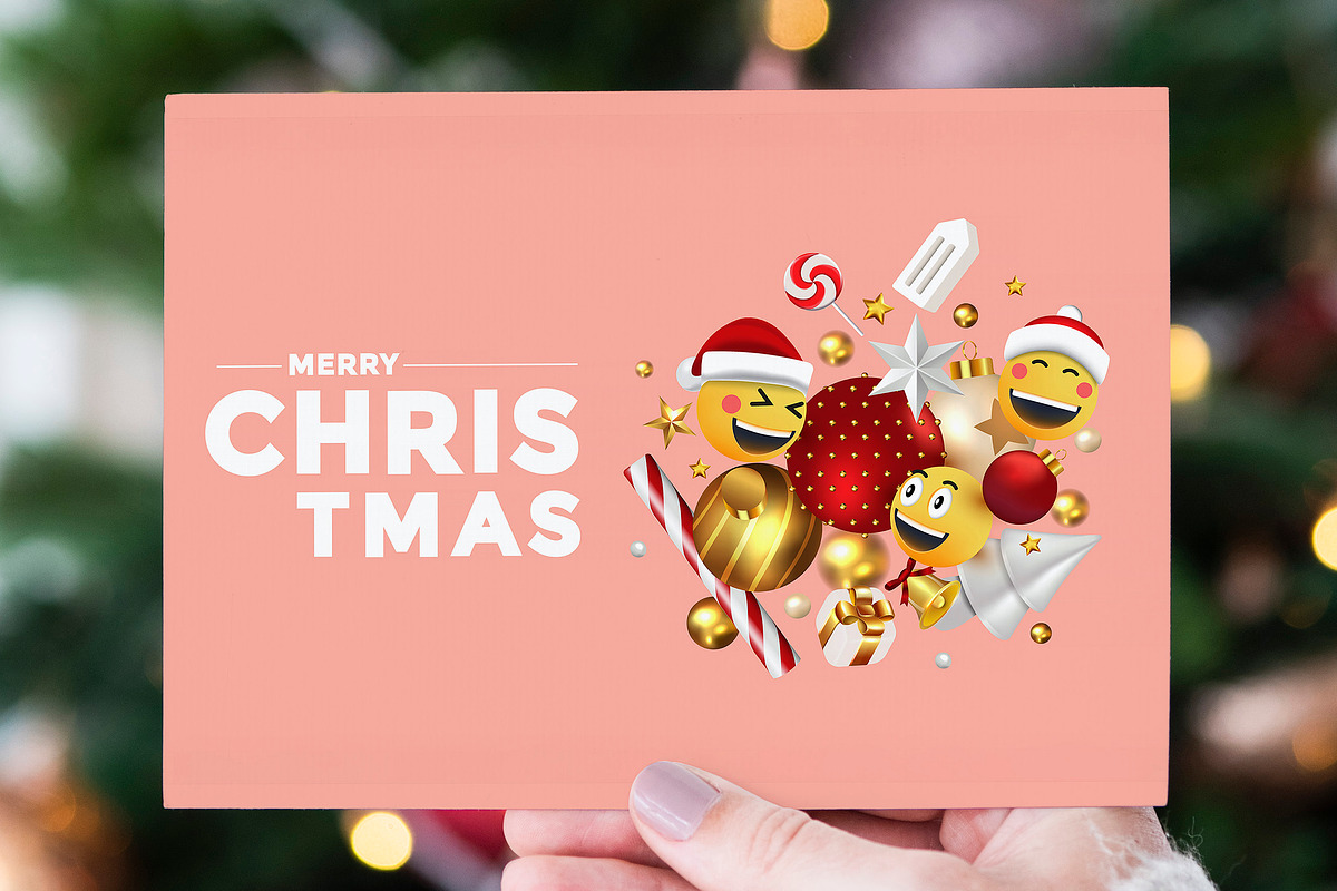 Merry Christmas Emoji Poster, a Seasonal Illustration by Creative Graphics (Photo 3 of 3)