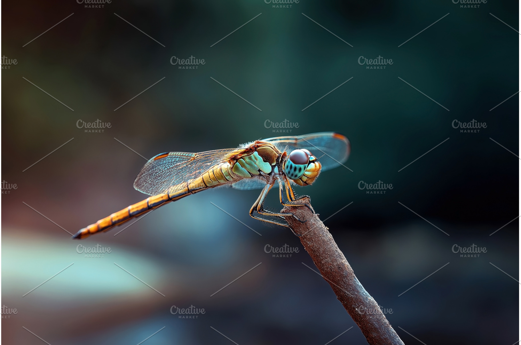 Close-up of a colorful dragonfly, an Animal Photo by Sergey Kotenev