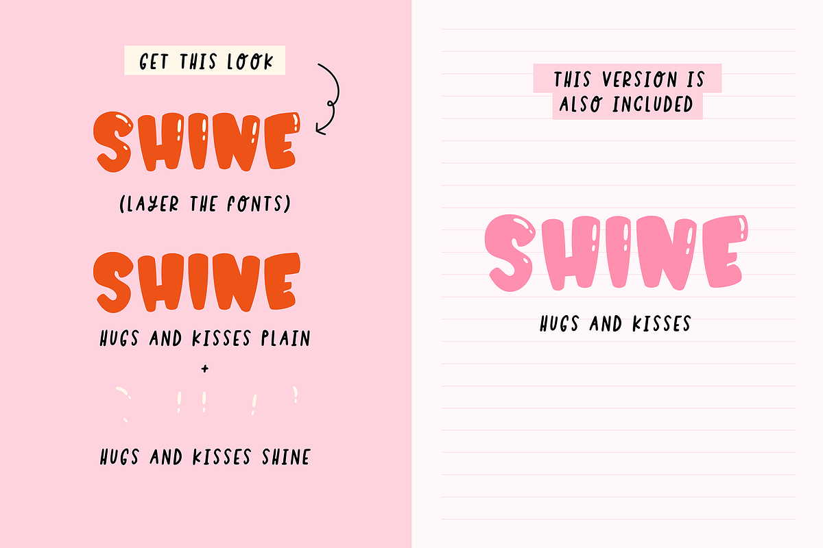 HUGS AND KISSES, a Font by Maria Feliz Fonts (Photo 4 of 9)