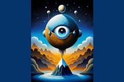 Surreal Cosmic Eye Clipart, a Decorative Illustration by StockVerse Creative (Thumbnail 3 of 4)