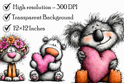Valentine Animals Clipart, an Illustration by Libby Wishes (Thumbnail 3 of 7)
