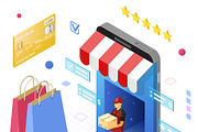 Online Internet Shopping Delivery, a Person Illustration by TAlex (Thumbnail 5 of 6)