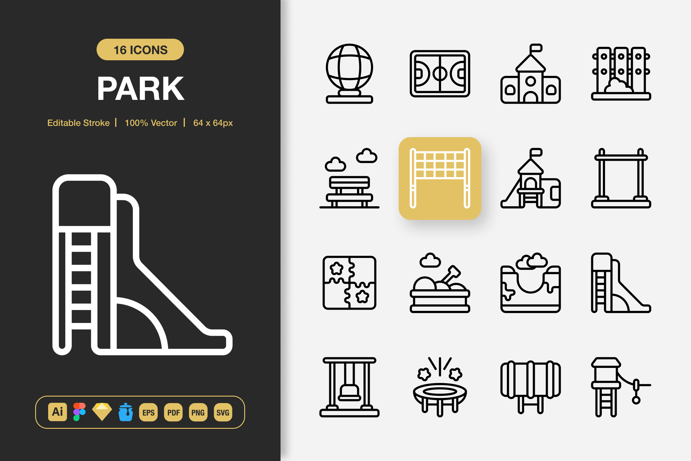 Park Icons, an Outline Icon by Spacepixel Creative | Creative Market
