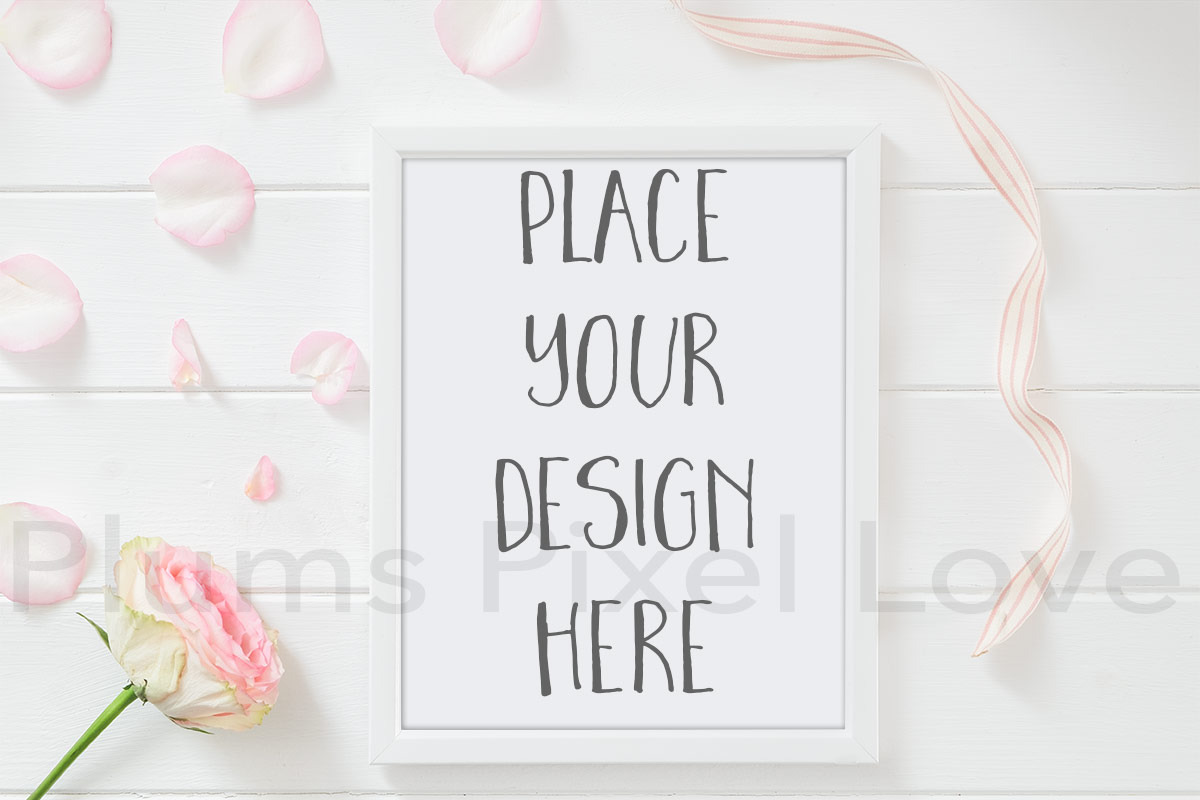 2 Floral Frame Flatlay Mockups, a Print Template by Plums Pixel Love (Photo 3 of 3)