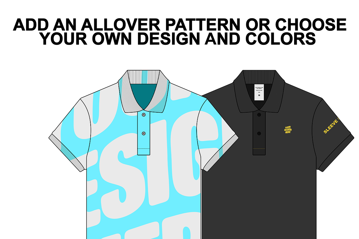 Polo Tshirt Vector Flat Mockup, a Shirt Mockup by Infinity Mockups (Photo 3 of 9)
